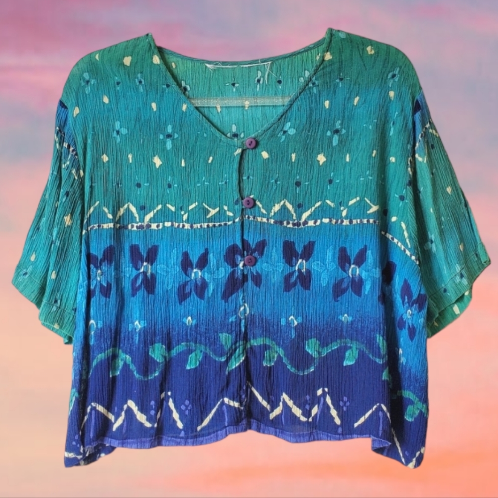 90's Teal Ombre Top